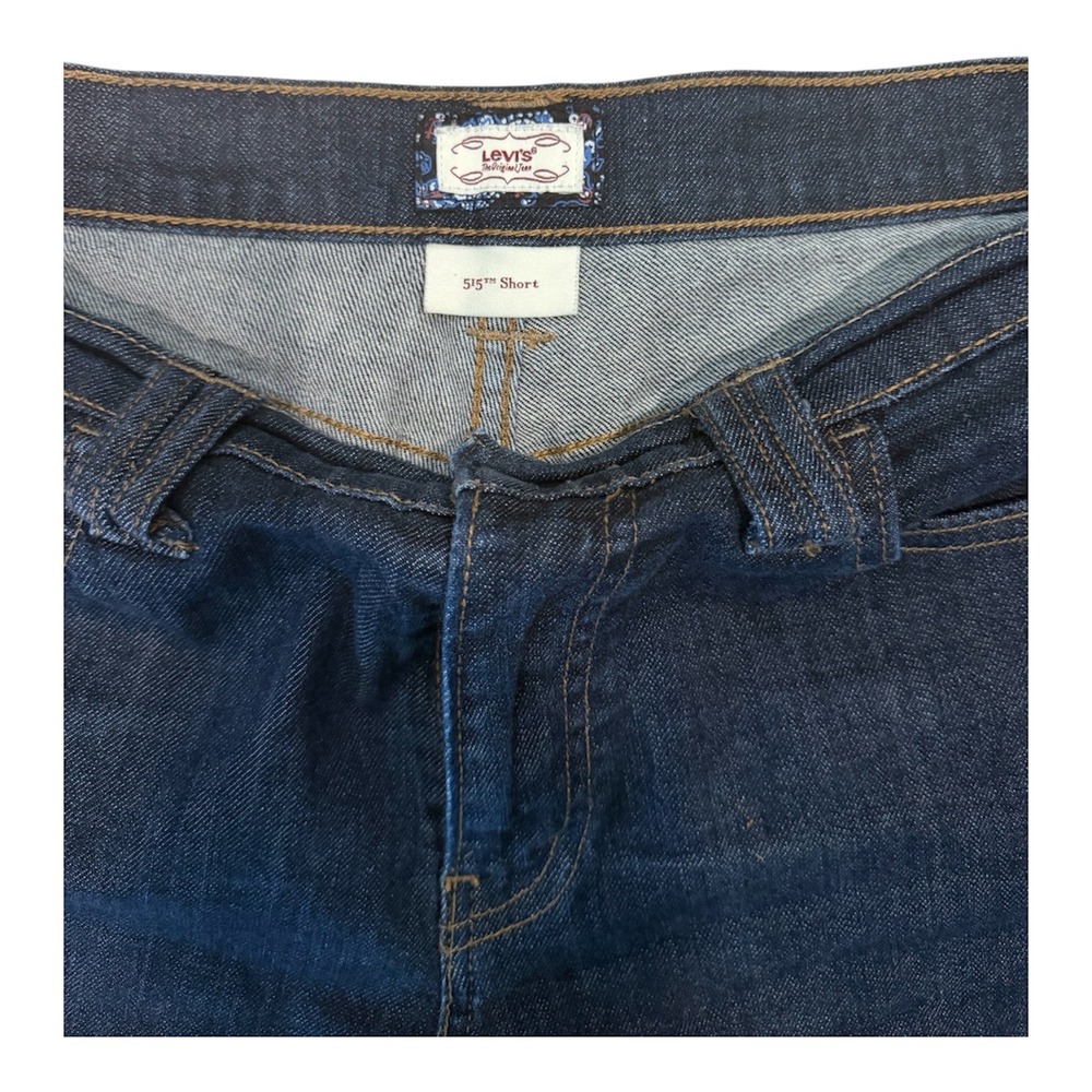 Levis Womens Dark Wash Denim Shorts Size 10 Stretch Cotton Blue Jean Shorts - Picture 2 of 6